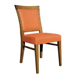 Narıncı Dəri Döşəməli Restoran Stulu