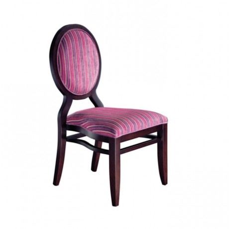 Venge Painted Chair with Rounded Back Striped Fabric