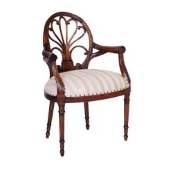 Wooden Carved Wooden Color Classic Armchair Wooden Carved Wooden Color Classic Armchair