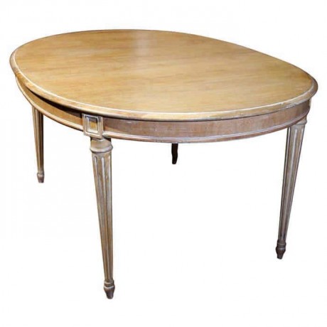 Cord Piping Rustic Wood Oval Table