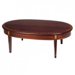 Marquetry Oval Rustic Table