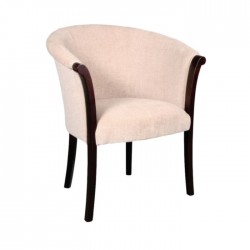 Beige Fabric Upholstered Home Arm Chair