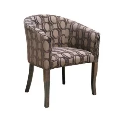 Chaise de café en tissu gris à motifs