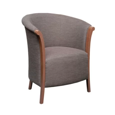 Chaise en bois peint en tissu gris