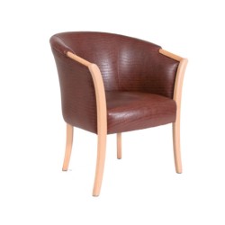 Brown Leather Furnished Restaurant Armchair Brown Leather Furnished Restaurant Armchair
