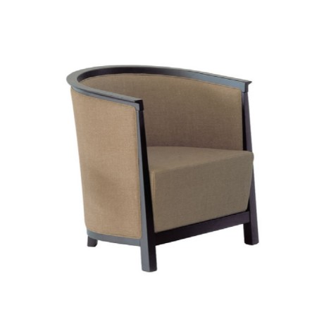 Fabric Upholstered Wenge Painted Living Room Armchair