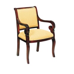 Rustic Armchair with Yellow Upholstered Rustic Armchair with Yellow Upholstered
