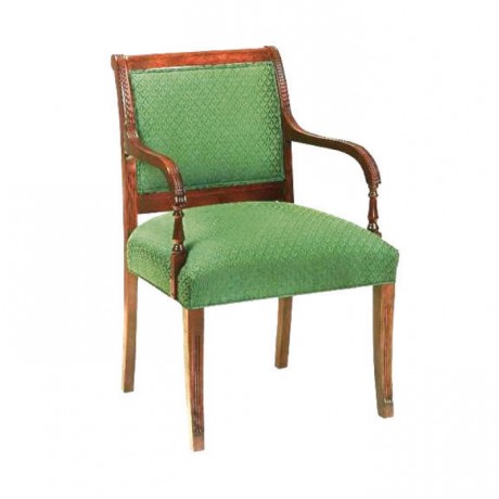 Green Fabric Tumbled Arm Chair