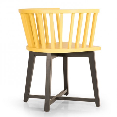 Yellow and Black Painted Wooden Chair