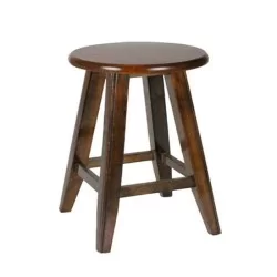 Tabouret en bois à jambe conique ronde peinte à l'ancienne