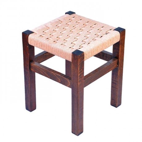 Wicker Antiqued Painted Stool