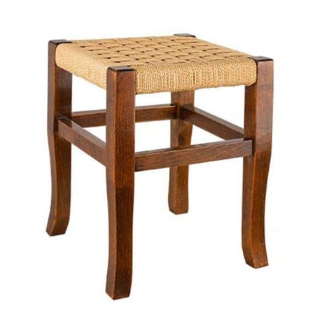 Wicker Lukens Leg Wooden Stool