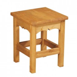 Natural Painted Square Wood Stool