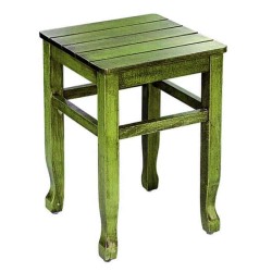 Green Patina Painted Wood Stool Green Patina Painted Wood Stool