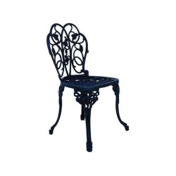 Eisenguss Armlehnstuhl Schnitzerei Gemustertes Eisenguss Schwarz Stuhl