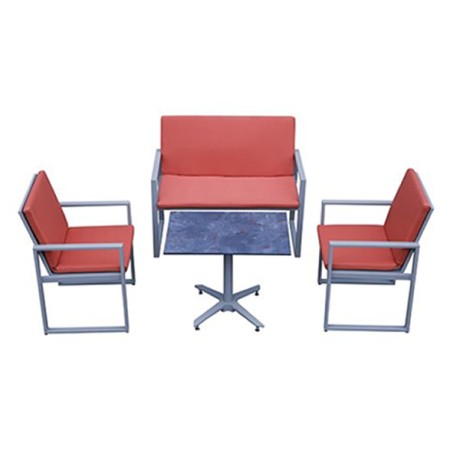 Rot Imported Fabric Cushion Edelstahl Aluminium Sitzgruppe Mini Set Sitzgruppe Rot Imported Fabric Cushion Edelstahl Aluminium Sitzgruppe Mini Set Sitzgruppe
