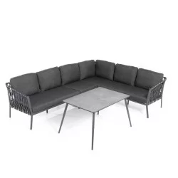 Anthrazit Aluminium Eck-Gartenset