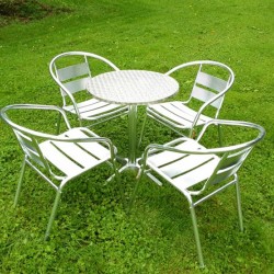 Round Table Aluminum Chair Table Set