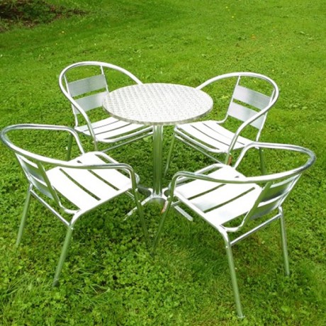 Round Table Aluminum Chair Table Set