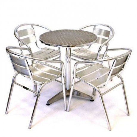 Round Table Aluminum Chair Table Set