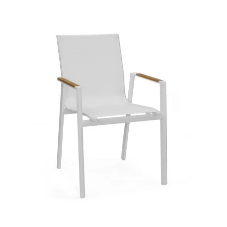 Fauteuil Iroko en aluminium à mailles blanches Fauteuil Iroko en aluminium à mailles blanches