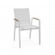 White Mesh Aluminum Injection Chair with Iroko Arm