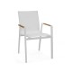 White Mesh Aluminum Injection Chair with Iroko Arm