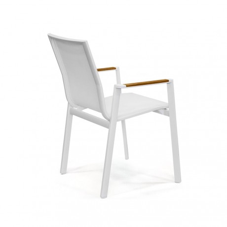 Beyaz Fileli Alüminyum Enjeksiyon İroko Kollu Sandalye