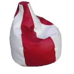 Coussin Poire en cuir blanc rouge