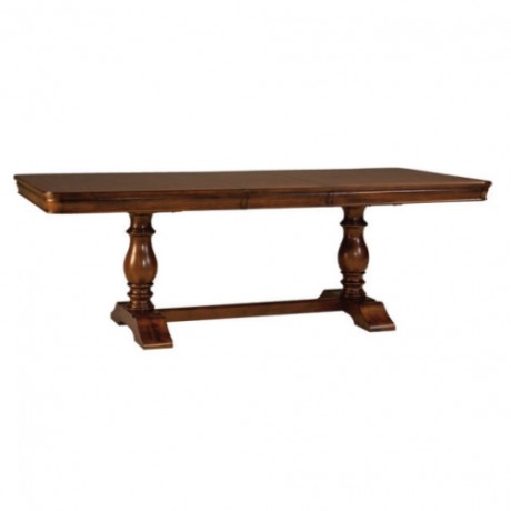 Turned Leg Wood Log Table Top Table