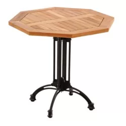 Iroco Table with Aluminum Leg