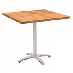 Iroko Cafe Table with Metal Legs