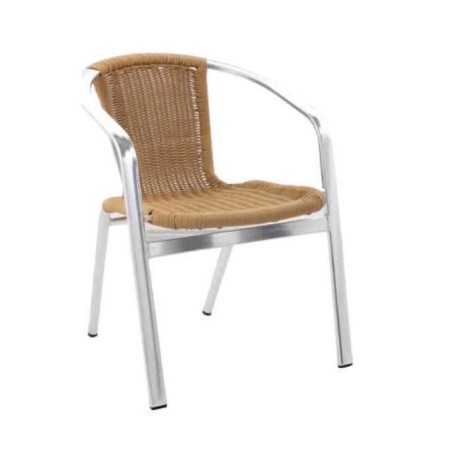 Honey Colored Aluminum Chair