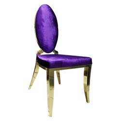 Mor Kumaş Kaplı Metal İskeletli Oval Sırtlı Restoran Otel Hilton Sandalye Mor Kumaş Kaplı Metal İskeletli Oval Sırtlı Restoran Otel Hilton Sandalye