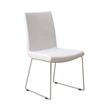 White Leather Bar Iron Ferrous Polyurethane Chair