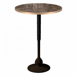 Bistro Table with Gold Edge Band