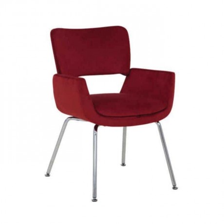Claret Red Fabric Upholstered Polyurethane Chair