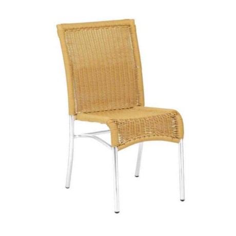 Braided Aluminum Armless Cafe Chair