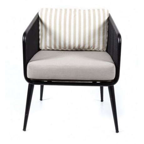 Black Sofa Cafe Armchair Gray Cushion