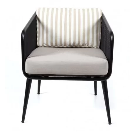 Canapé noir avec fauteuil café Coussin gris Canapé noir avec fauteuil café Coussin gris