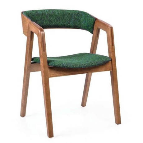 Cafe Chair Wood Fabric Upholstery