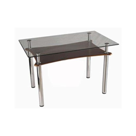 Chrome Tube Leg Glass Table