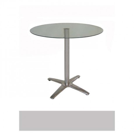 Glass Table with Stainless Star Leg