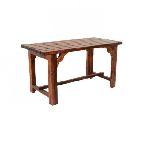 Glass Wooden Four-legged Table