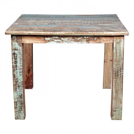 Square Antique Rustic Pine Wooden Table