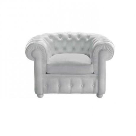 White Leather Upholstered Hotel Chester