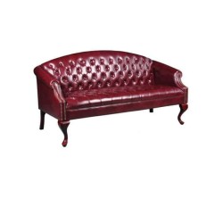 Bordeaux Leather Upholstered Chester Sofa Bordeaux Leather Upholstered Chester Sofa