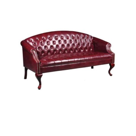 Bordeaux Leather Upholstered Chester Sofa Bordeaux Leather Upholstered Chester Sofa