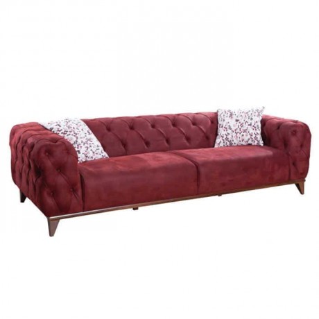 Modern Chester with Bordeaux Nubuck Leather Upholstered