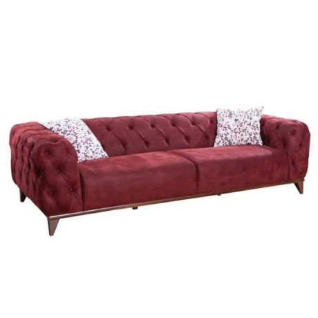 Modern Chester with Bordeaux Nubuck Leather Upholstered